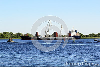 Cargo ships. Editorial Stock Photo