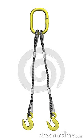 Cargo strapping: metal cable with crane hook Cartoon Illustration