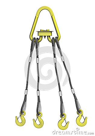 Cargo strapping: metal cable with crane hook Cartoon Illustration