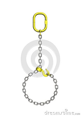 Cargo strapping: metal chain Cartoon Illustration