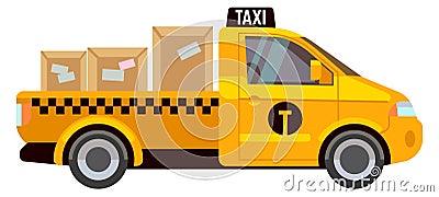 Cargo taxi truck. Shipping delivery transport icon Vector Illustration