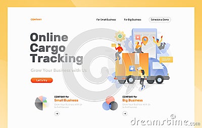 Cargo Tracking Web Page Vector Illustration