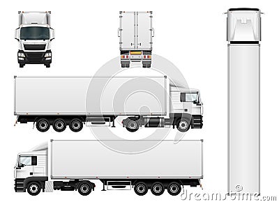Cargo truck trailer vector template Vector Illustration