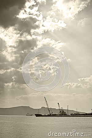 Cargo vessel Stock Photo