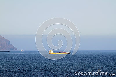 Cargoship in sea Stock Photo