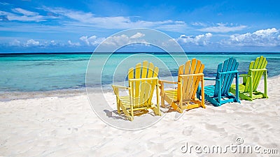 Caribbean Beach Chairs Stock Photo