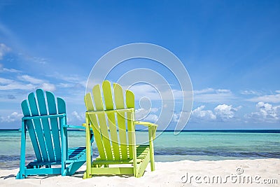 Caribbean Beach Chairs Stock Photo