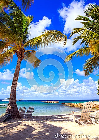 Caribbean beach in Dominican Republic Stock Photo