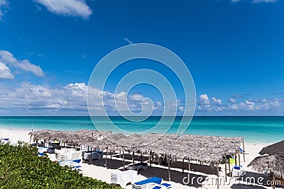 Caribbean beach scenery in Cayo Santa Maria Cuba - Serie Cuba Reportage Stock Photo