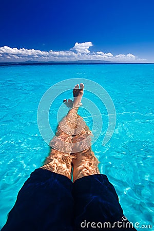 Caribbean Blue water relaxing Stock Photo