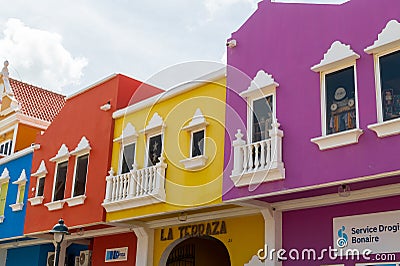 Building detail in Kralendijk, Bonaire Editorial Stock Photo