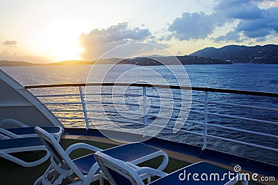 Caribbean Cruise Sunset Stock Photo