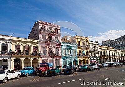 Caribbean Cuba Havana building on the main street Stock Photo