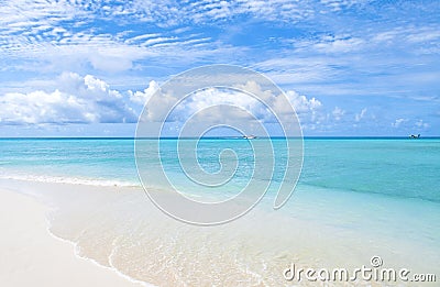 Caribbean dream with azure blue water and white sand coast Stock Photo