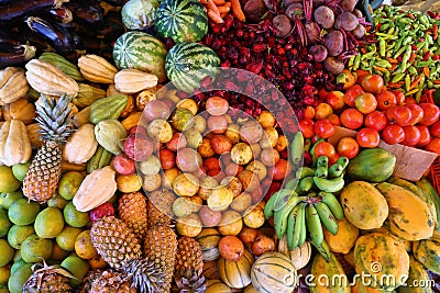 Caribbean fruit market Stock Photo