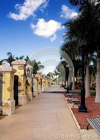 Caribbean Island Promenade Stock Photo