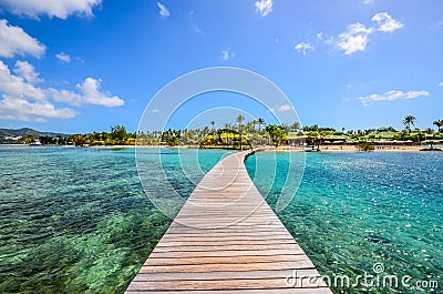 Caribbean Martinique pontoon on marin bay Stock Photo