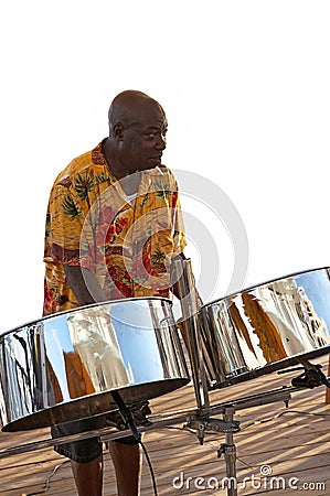 Caribbean Musician & Steel Drums Stock Photo