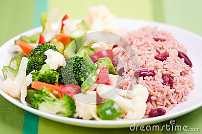 Caribbean Style Rice with Vege Stock Photo