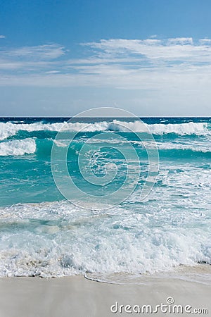 Caribbean tropical turquoise beach Cancun, playa del caren, Mayan Riviera Mexico Stock Photo