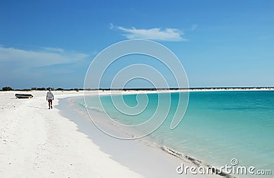 Caribbean white sandy beach Stock Photo
