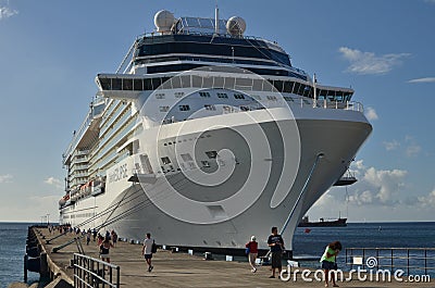 Caribic cruise ship in Port Blue Sky honeymoon vacation Editorial Stock Photo