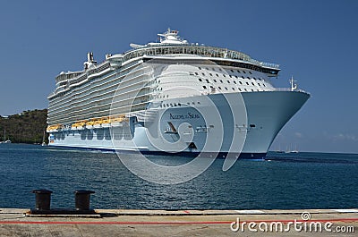 Caribic cruise ship in Port Blue Sky honeymoon vacation Editorial Stock Photo