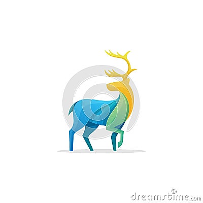 Caribou Full Color Concept illustration vector Design template Vector Illustration