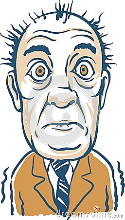 Caricature businessman frightened Vector Illustration