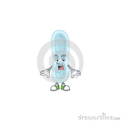 A caricature concept design of klebsiella pneumoniae with a surprised gesture Vector Illustration