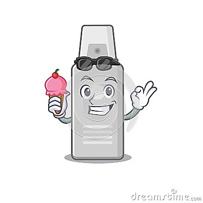 A Caricature design concept of shaving foam with cone ice cream Vector Illustration