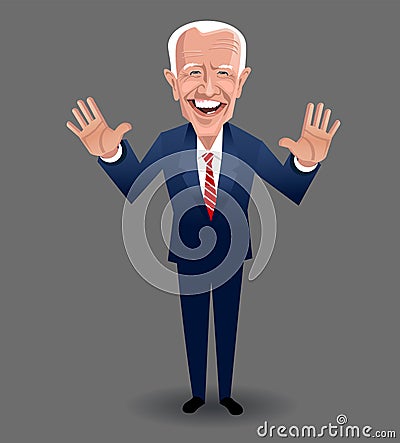 Caricature of Joe Biden, Democratic presidential candidate in the 2020 United States presidential election. Vector Illustration