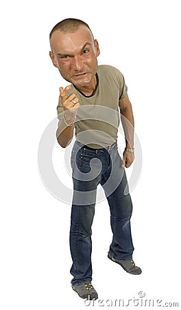 Caricature of mad man Stock Photo