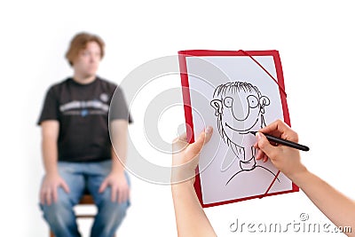 Caricature of man Stock Photo