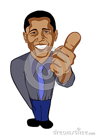 Caricature President Barack Obama Editorial Stock Photo