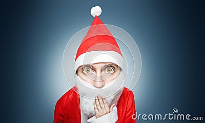 Caricature of surprised santa claus Stock Photo