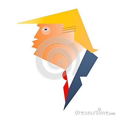 Caricature of United States president Donald Trump Vector Illustration