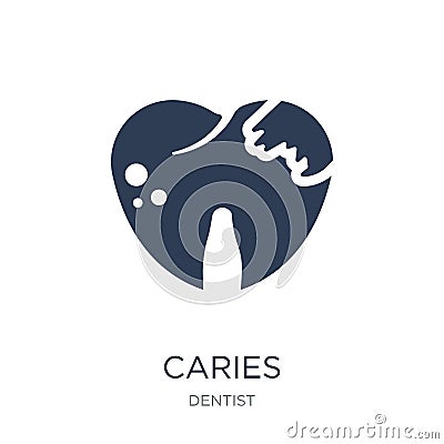 Caries icon. Trendy flat vector Caries icon on white background Vector Illustration