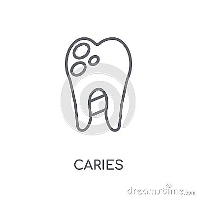 Caries linear icon. Modern outline Caries logo concept on white Vector Illustration