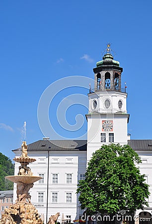 Carillon tower of New Residence in Salzburg Stock Photo