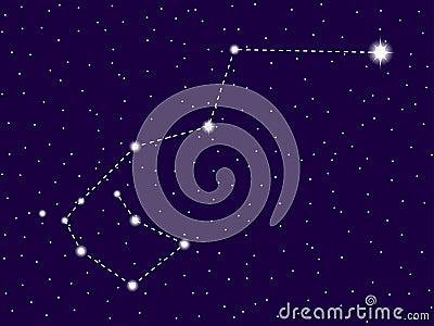 Carina constellation. Starry night sky. Cluster of stars and galaxies. Deep space. Vector Vector Illustration