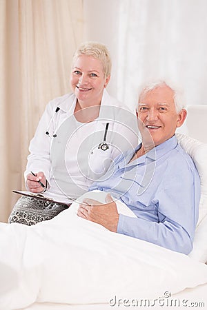 Caring doctor and her patient Stock Photo