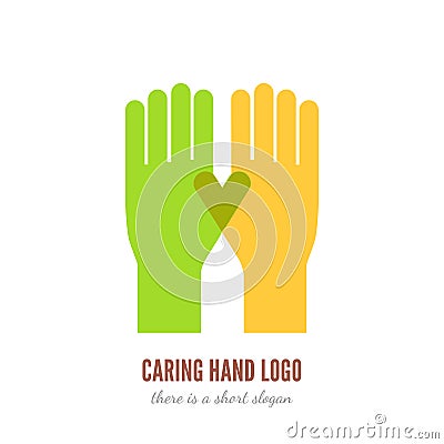 Caring hand logo Vector Illustration