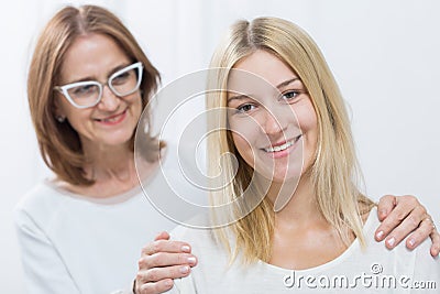Caring mother and beautiful daughter Stock Photo
