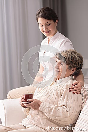 Caring young carer Stock Photo