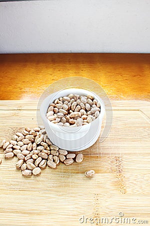 Carioca beans in a bowl. Brazilian grains Stock Photo