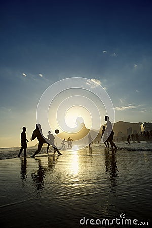 Carioca Brazilians Playing Altinho Beach Football Rio Editorial Stock Photo