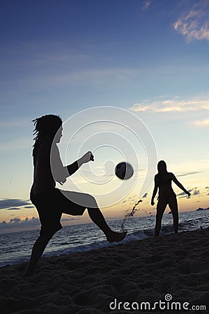 Carioca Brazilians Playing Altinho Futebol Beach Football Stock Photo