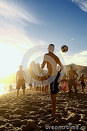 Carioca Brazilians Playing Altinho Futebol Beach Football Editorial Stock Photo