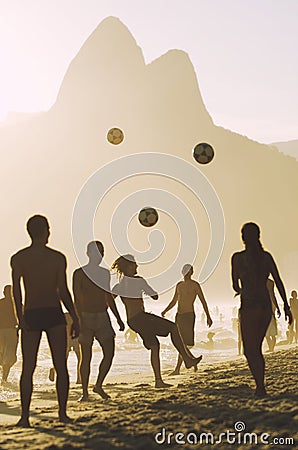 Carioca Brazilians Playing Altinho Futebol Beach Football Editorial Stock Photo